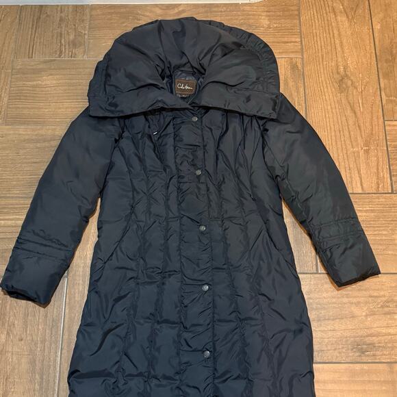 Cole Haan Black Long Puffer Coat Down Feather Womens Sz Medium - Picture 3 of 16